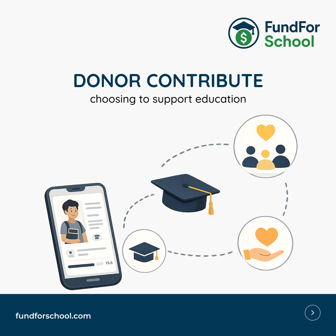 Step 3 — Donors contribute, choosing to support education
