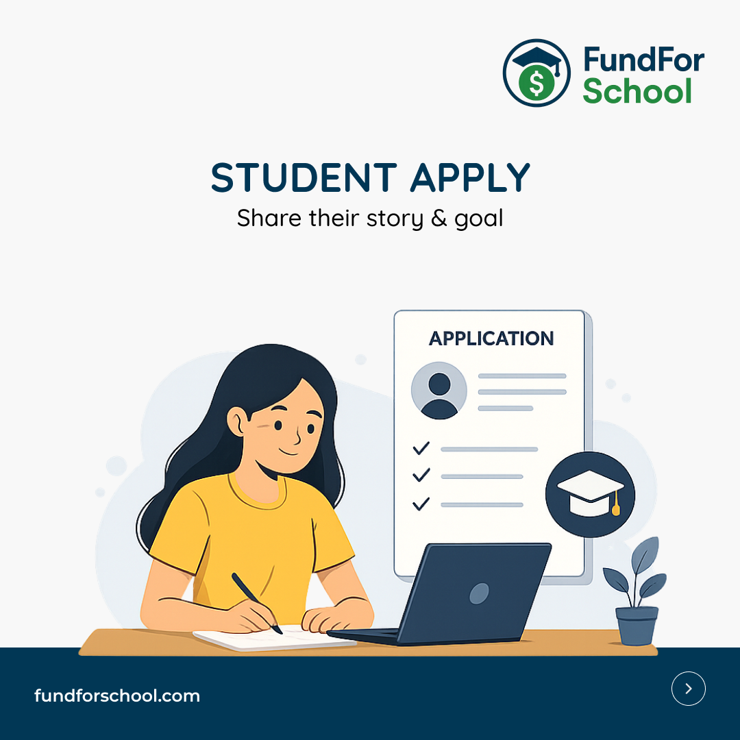 Step 1 — Student applies and shares their story and goal