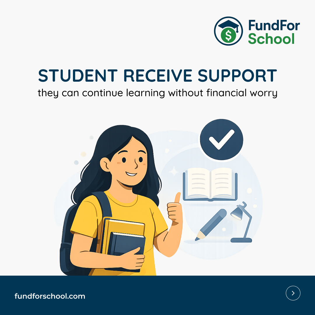 Step 4 — The student receives support and can keep learning without financial worry